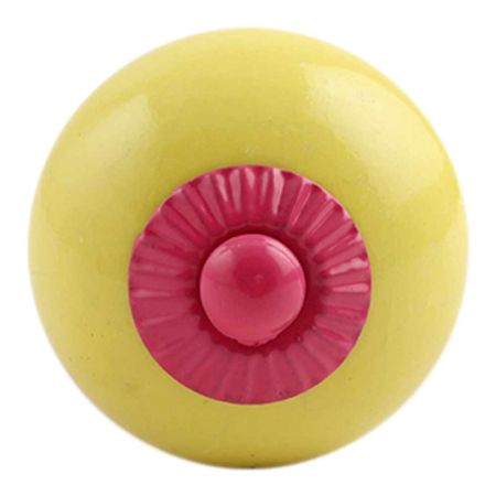 Solid Yellow Pink Fitting Ceramic Knob